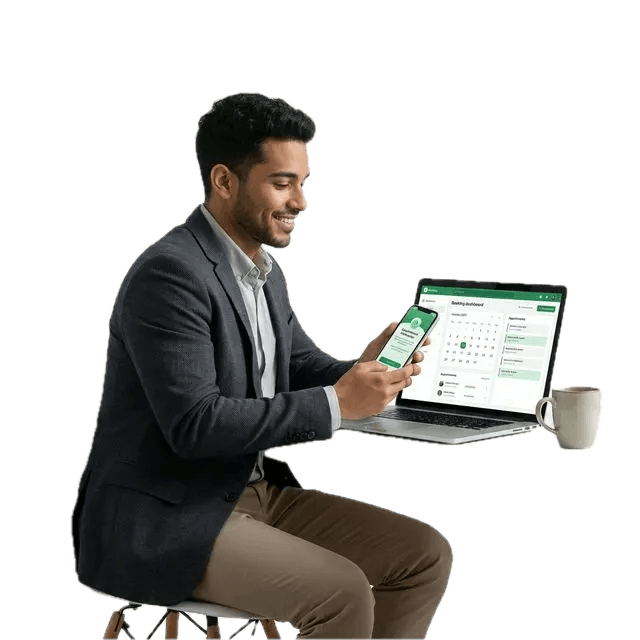 Bookoo app on laptop and phone